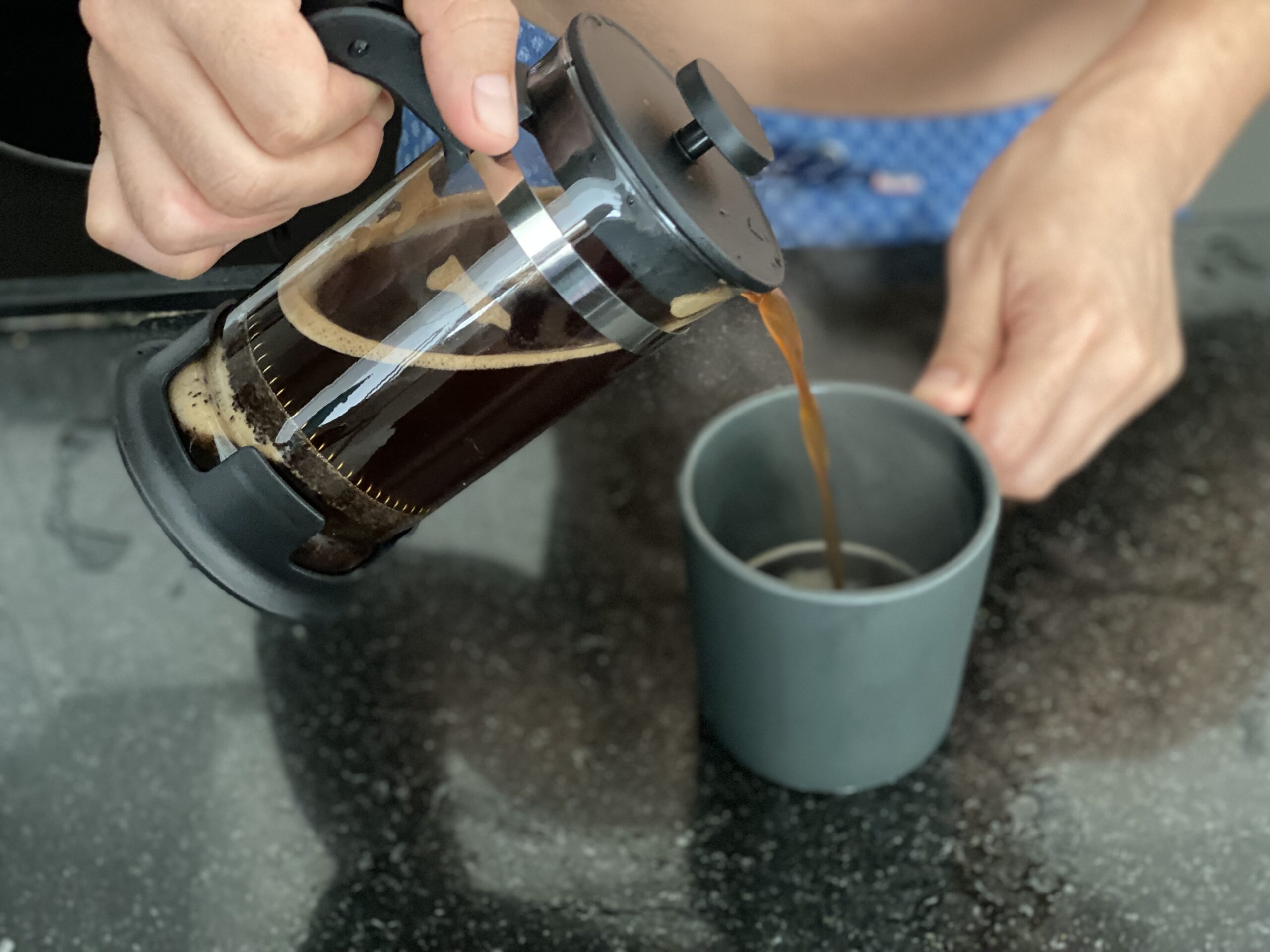 Pour Coffee from French Press